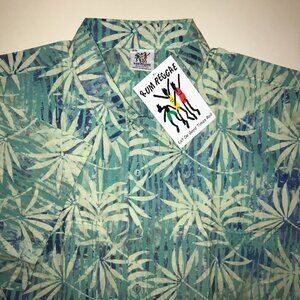 Men's Rum Reggae Short Sleeve Button Front Shirt-Size 3X -